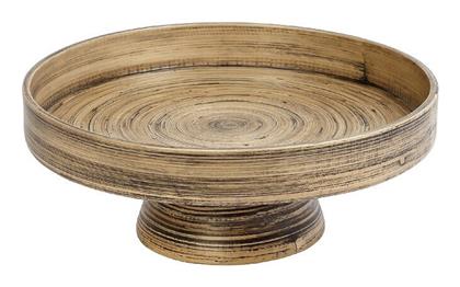 Espiel Bali Τουρτιέρα Ξύλινη με Καπάκι & Πόδι Καφέ 12εκ.