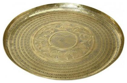 Espiel Διακοσμητικός Δίσκος Αλουμινίου Pandora Στρογγυλός 43x43cm