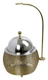 Espiel Σκεύος για Φοντύ με Ρεσώ Μεταλλικό Χρυσό 25x25x30εκ.