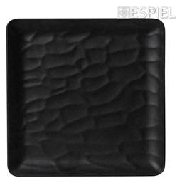 Espiel Wavy Πιάτο Γλυκού από Μελαμίνη Matte Black 18x18cm