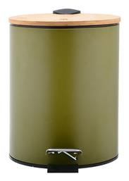 Estia Bamboo Essentials Μεταλλικό Καλαθάκι Μπάνιου Soft Close 5lt Πράσινο