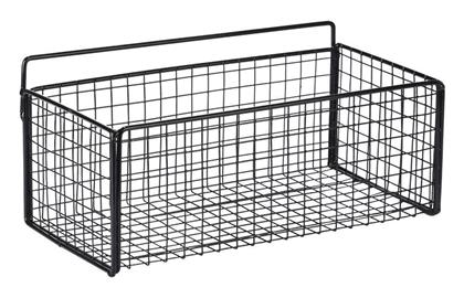 Estia Cage Επιτοίχια Ραφιέρα Μπάνιου Μεταλλική 36x15x13cm Μαύρη
