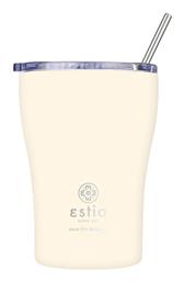 Estia Coffee Mug Save The Aegean Ποτήρι Θερμός Ανοξείδωτο BPA Free LILY WHITE 350ml με Καλαμάκι