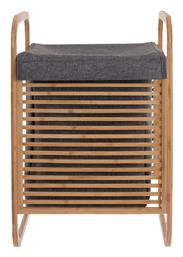 Estia Essentials Καλάθι Απλύτων Bamboo με Καπάκι 40x35x60.5cm Γκρι
