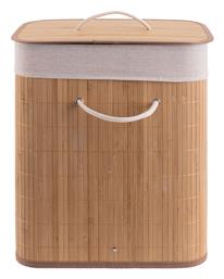 Estia Essentials Καλάθι Απλύτων Bamboo Πτυσσόμενο με Καπάκι 40x30x50cm Μπεζ