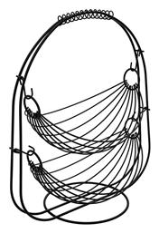 Estia Φρουτιερα 2 Θεσεων Metal Black Μεταλλικη 37x20x42cm Μαυρη