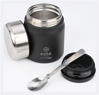 Estia Save The Aegean Δοχείο Φαγητού Θερμός Πλαστικό Midnight Black 500ml