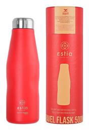 Estia Travel Flask Save Aegean Μπουκάλι Θερμός Matte Red 500ml