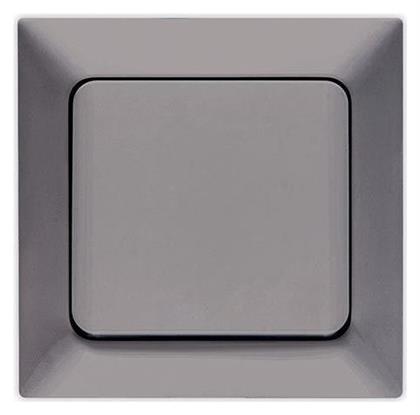 Eurolamp Χωνευτός Διακόπτης Τοίχου Φωτισμού Μονός με Πλαίσιο Μεσαίος Aller Retour