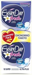 Every Day Fresh Super Ultra Plus Σερβιέτες με Φτερά για Αυξημένη Ροή 6 Σταγόνες 18τμχ