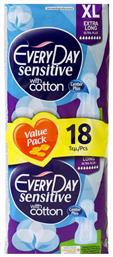 Every Day Sensitive with Cotton Extra Long Σερβιέτες με Φτερά για Αυξημένη Ροή 8 Σταγόνες