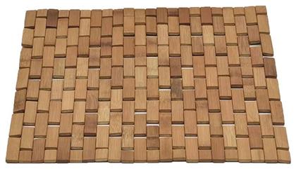 Evideco Πατάκι Μπάνιου Ξύλινο Τετράγωνο Bamboo 7408195 Καφέ 45x45εκ.