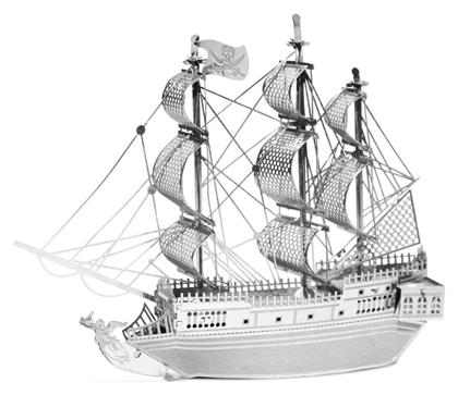 Fascinations Pirate Black Pearl Μεταλλική Φιγούρα Μοντελισμού Πλοίο Ασημί 10x1.8x8εκ.