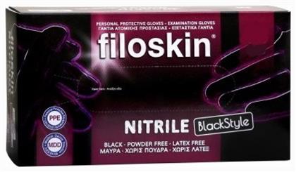 Filoskin Black Style Γάντια Νιτριλίου Χωρίς Πούδρα σε Μαύρο Χρώμα 100τμχ