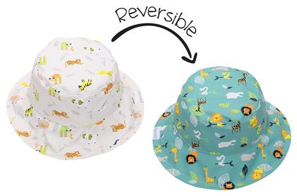 Flapjackkids Παιδικό Καπέλο Bucket Υφασμάτινο Αντηλιακό Zoo Λευκό FJKPH541S