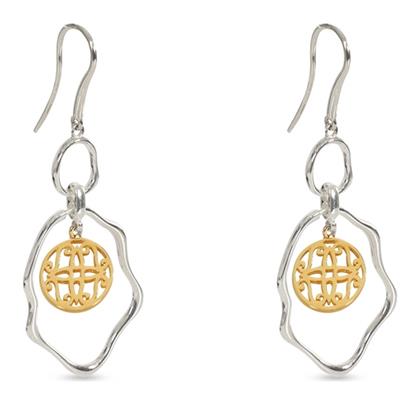 Folli Follie Σετ Σκουλαρίκια Κρεμαστά από Ασήμι με Πέτρες