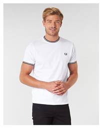 Fred Perry Ανδρικό T-shirt Λευκό Μονόχρωμο