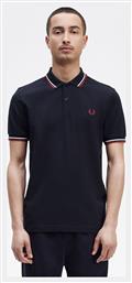 Fred Perry Twin Tipped Ανδρικό T-shirt Κοντομάνικο Polo Μπλε