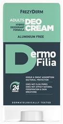 Frezyderm Dermofilia Adults Αποσμητικό 24h σε Κρέμα Χωρίς Αλουμίνιο 40ml