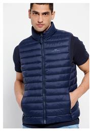 Funky Buddha Αμάνικο Ανδρικό Μπουφάν Puffer Navy Μπλε