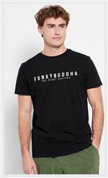 Funky Buddha Ανδρικό T-shirt Μαύρο με Στάμπα