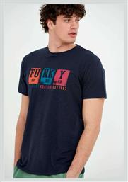 Funky Buddha Ανδρικό T-shirt Navy Μπλε με Στάμπα