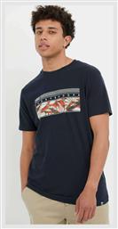 Funky Buddha Ανδρικό T-shirt Navy Μπλε με Στάμπα