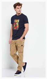 Funky Buddha Ανδρικό T-shirt Navy Μπλε με Στάμπα