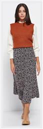 Funky Buddha Midi Φούστα Floral σε Navy Μπλε χρώμα