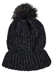 Funky Buddha Pom Pom Beanie Γυναικείος Σκούφος Πλεκτός σε Μαύρο χρώμα