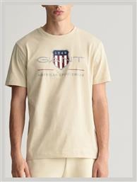 Gant Archive Shield Ανδρικό T-shirt Κοντομάνικο Silky Beige