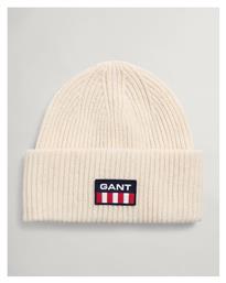 Gant Beanie Unisex Σκούφος με Rib Πλέξη σε Μπεζ χρώμα