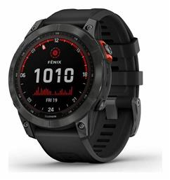 Garmin Fenix 7 Solar Stainless Steel 47mm Αδιάβροχο Smartwatch με Παλμογράφο (Slate Grey with Black Band)
