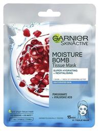 Garnier SkinActive Moisture Bomb Με Ρόδι & Υαλουρονικό Οξύ Μάσκα Προσώπου για Αναζωογόνηση / Ενυδάτωση 28gr