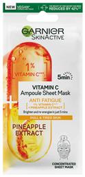 Garnier SkinActive Pineapple and 1% Vitamin C Ampoule Sheet Μάσκα Προσώπου για Ενυδάτωση 15gr από το Pharm24