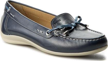 Geox D Yuki A Δερμάτινα Γυναικεία Loafers σε Navy Μπλε Χρώμα