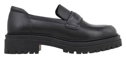 Geox Δερμάτινα Γυναικεία Loafers σε Μαύρο Χρώμα