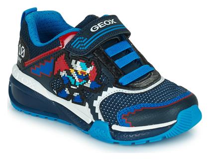 Geox Παιδικά Sneakers Bayonyc Ανατομικά με Σκρατς για Αγόρι Μπλε