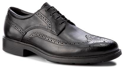 Geox U Dublin B Δερμάτινα Ανδρικά Oxfords Μαύρα