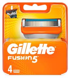 Gillette Fusion5 Ανταλλακτικές Κεφαλές με 5 Λεπίδες & Λιπαντική Ταινία 4τμχ