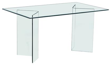 Glasser Clear Τραπέζι Κουζίνας Γυάλινο Διάφανο 150x90x75εκ. από το Esmarket