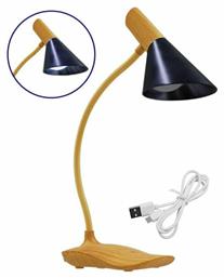 GloboStar Draper Φωτιστικό Γραφείου LED Ύψους: 25.5cm με Ξύλο σε Μαύρο Χρώμα από το Designdrops