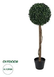 GloboStar Τεχνητό Φυτό σε Γλάστρα Artificial Garden BUXUS Μπεζ 90cm