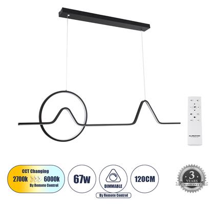 GloboStar Windy Κρεμαστό Φωτιστικό Μαύρο 120x30x30εκ.
