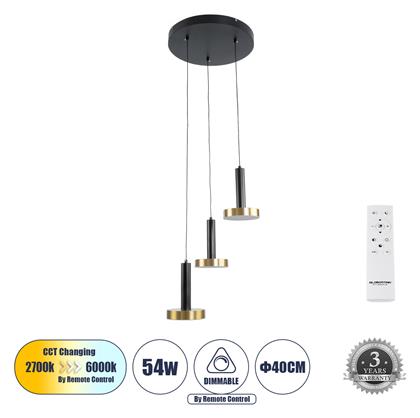 GloboStar Zane Κρεμαστό Φωτιστικό LED Μαύρο από το Designdrops