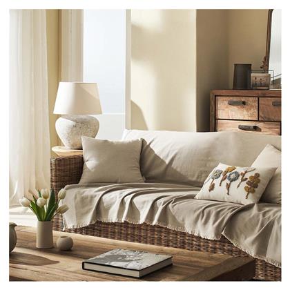 Gofis Home Ριχτάρι Διθέσιου Καναπέ Rukia 269 170x250εκ. Natural Beige/off White από το Designdrops