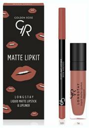 Golden Rose Matte LipKit Σετ Μακιγιάζ για τα Χείλη 2τμχ