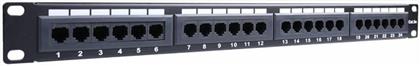 Goobay Patch Panel για Rack 1U 19'' 24 Θυρών cat5e Μαύρο