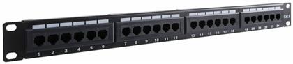 Goobay Patch Panel για Rack 1U 19'' 24 Θυρών cat6 Μαύρο