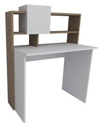 Γραφείο Υπολογιστή Koogi με Βιβλιοθήκη 94x60x118εκ. Oak-λευκή Απόχρωση